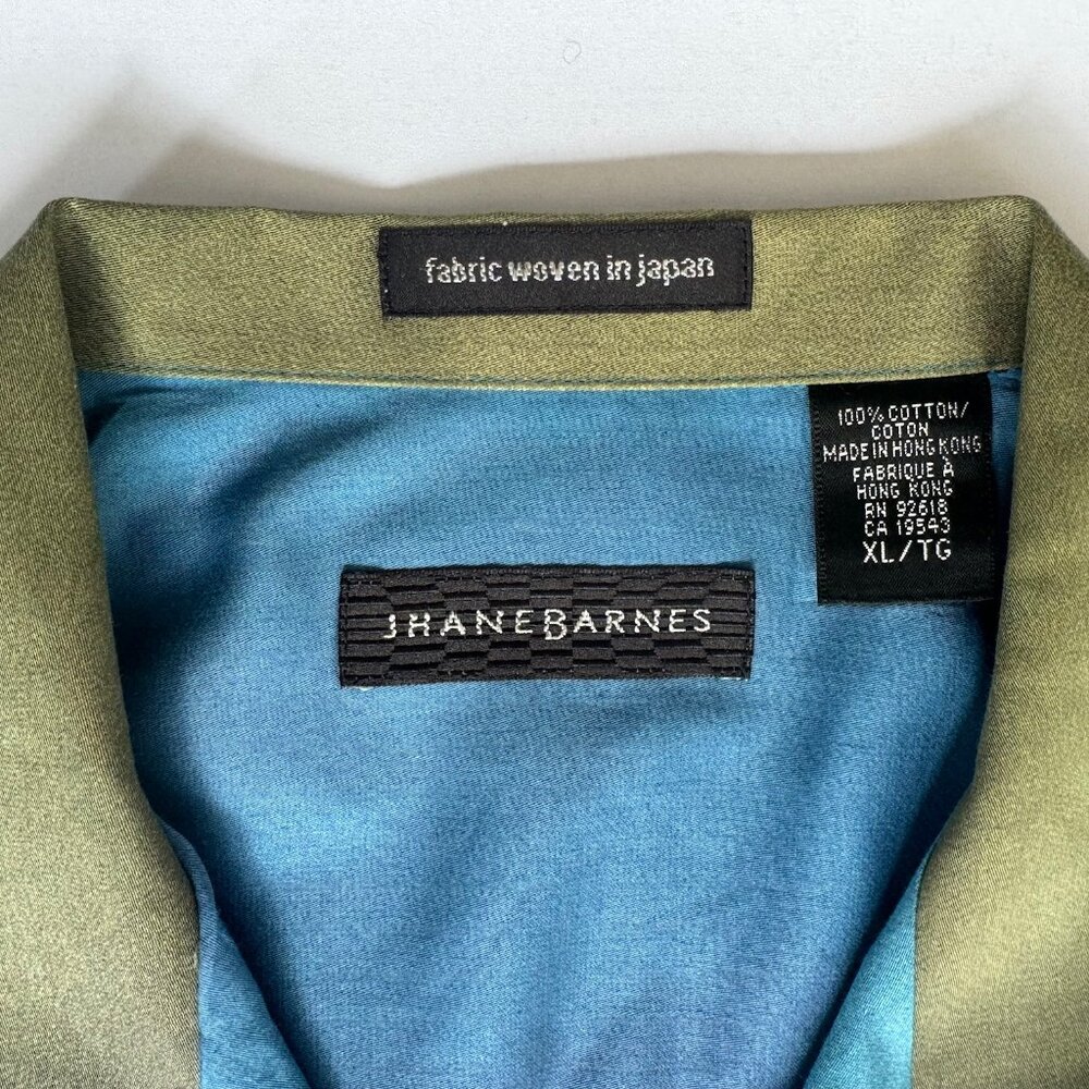 JHANE BARNES Vintage Resort Color Block Japanese Cotton ShrtvSlv Shirt (XL)